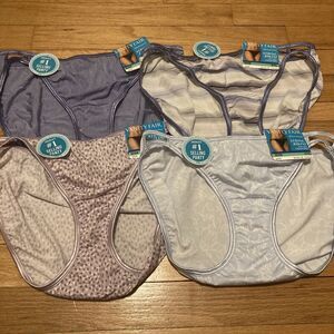 NWT 4 Vanity Fair String BIKINI Panties Illumination Nylon 18108 womens  8/XL